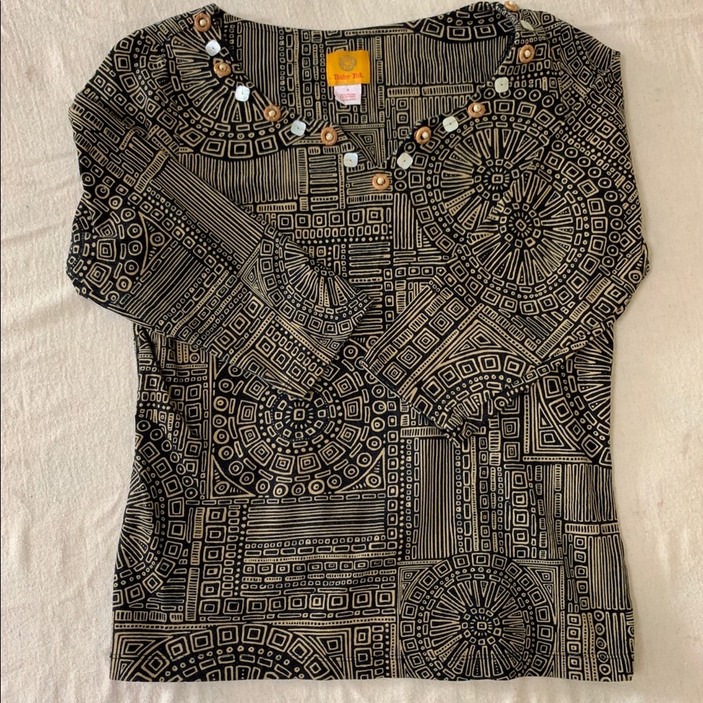 Ruby Rd top with decorative buttons
